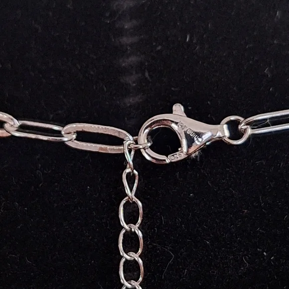 QVC Affinity Gems 🦋Blue Topaz Paperclip Necklace Sterling Silver 18" w/extender - Picture 8 of 12